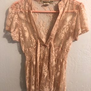 Eyeshadow lace tie top size medium